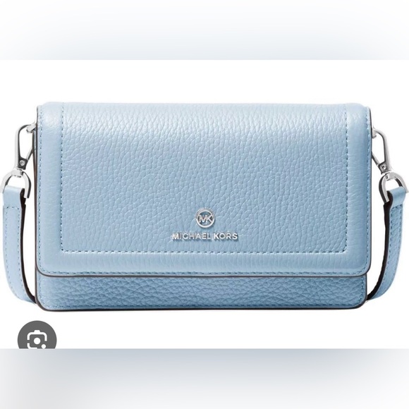 Michael Kors Womens Jet Set Charm Small Phone Crossbody | pale blue - Picture 1 of 6